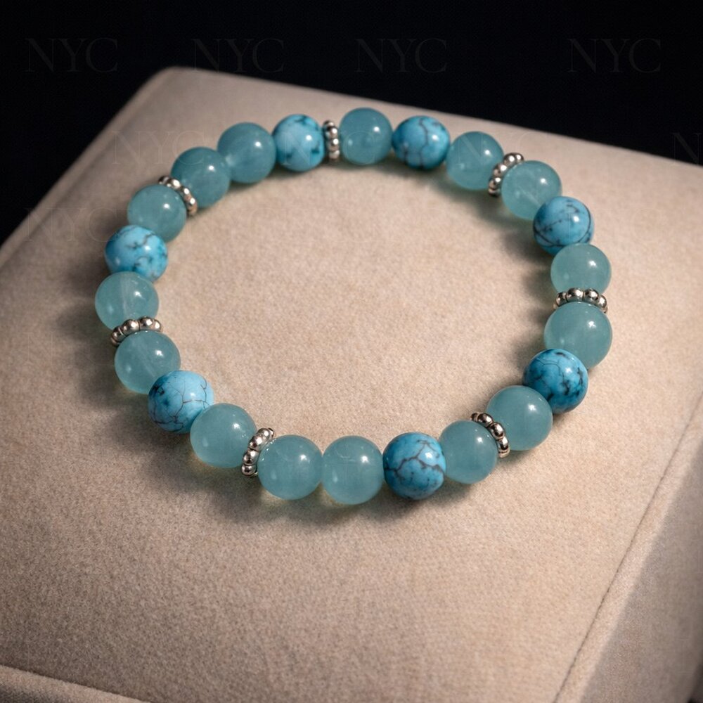 Aqumarine Gold Tone Bracelet | Fashion Bracelet | Elegant Chain Bracelet